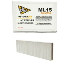 1 1/4" LEG x 1/4" CROWN 18GA 316SS L15 STAPLES 2,500ct | ML15T