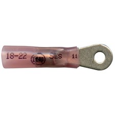 Heat Shrink Solder Ring Terminal 22-18 Gauge 6 Stud - USA - 10 Pack
