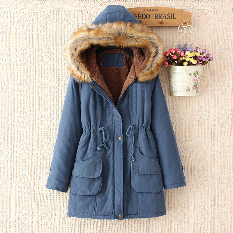 Mid-length Coat With Hooded European And American Faux Fur