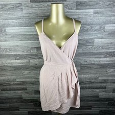 GAP Front Side Tie Cross Back Straps Pink Pleated Wrap Dress Women's Size 0