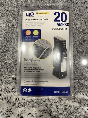 Square D QO Arc Fault Breaker 20 Amp PON QO120PCAFIC