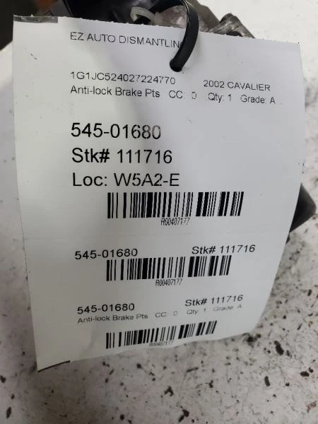 2000-2005, Chevrolet Cavalier, антиблокировочная тормозная деталь в сборе, PN 22664107 - Изображение 4 из 4