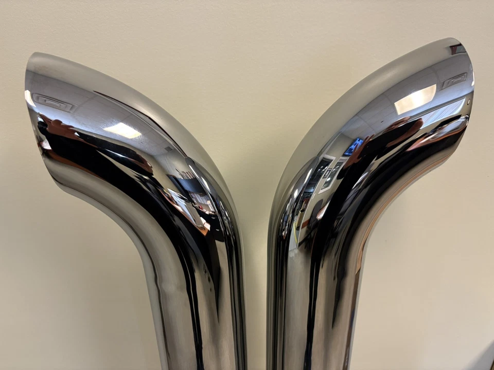 Chrome Stacks 4 Inch Curved Pipe 4"X50” Chrome Exhaust (Pair) Free Shipping!! - Image 4 of 4