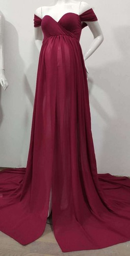 Pregnant Women Long Dress Maternity Jumpsuit Stretchy Gown Skirt For Photo Shoot - Picture 16 of 23