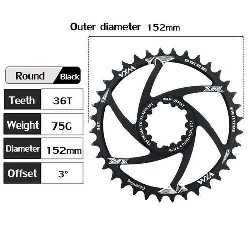32/36T 3mm Offset Fahrrad Kettenblatt Kurbelgarnitur für Sram GXP XX1 XO1 X1 XO - Bild 12 von 12