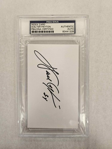 Walter Payton SIGNED Index Card PSA/DNA CERTIFIED