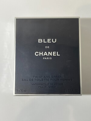 Bleu De Chanel Eau De Toiilette Travel Spray And Two Refills 3 x 0.7 oz-Sealed