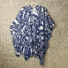 Michael Stars Blue and White Printed Coverup Wrap