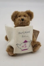 Boyds Bears Head Bean Plush Each Friend is a.. Message Series Brown Fuzzy Teddy