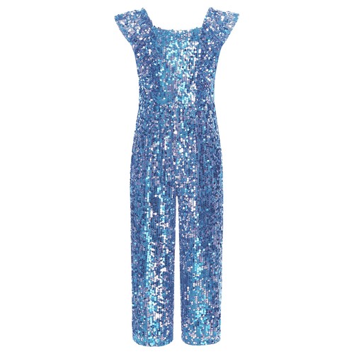Girls Sparkly Outfit Party-ready Jumpsuit Convenient Special Occasion Dress - Picture 40 of 50