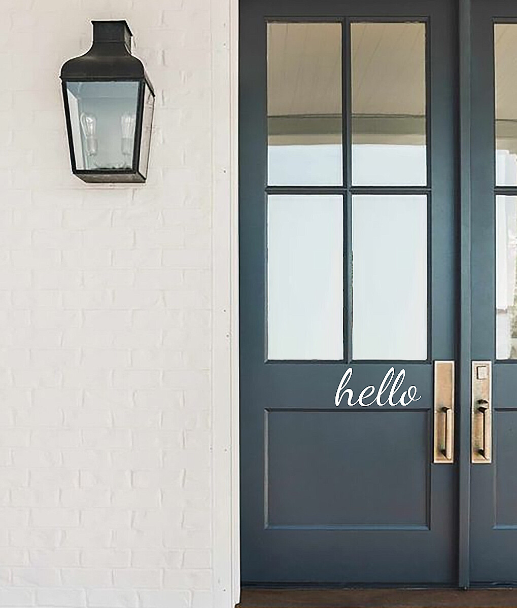 Hello Door Vinyl Decal for Front Door FREE SHIPPING!! Décor Door Art