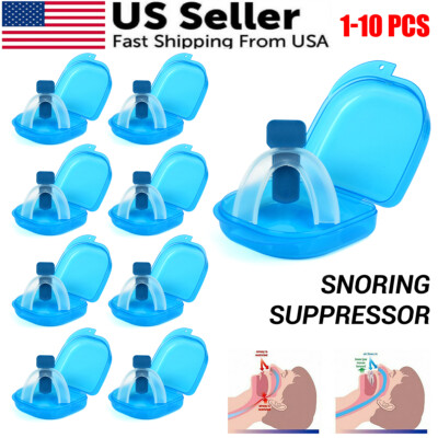 1-10PCS Stop Snoring Mouthpiece Sleep Apnea Guard Bruxism Anti Snore Grind Aid