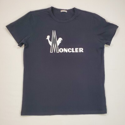 Moncler Maglia Shirt Women Large Men Small Black Logo Spellout SCOM-18-1619 
