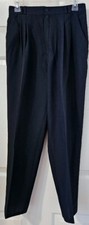 VTG Kathie Lee Womens Sz 10P 28" 26 1/4" Dress Pants Pleated Front Black EUC
