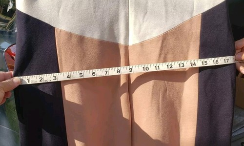 Robe fourreau souple sans manches femme Ann Taylor taille 12 colorblock noir marron crème - Photo 8/13