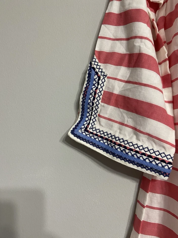 Mudpie Rosa Rayas Algodón Ligero Piscina Cubre Mujer Pequeño Foto 4 de 4