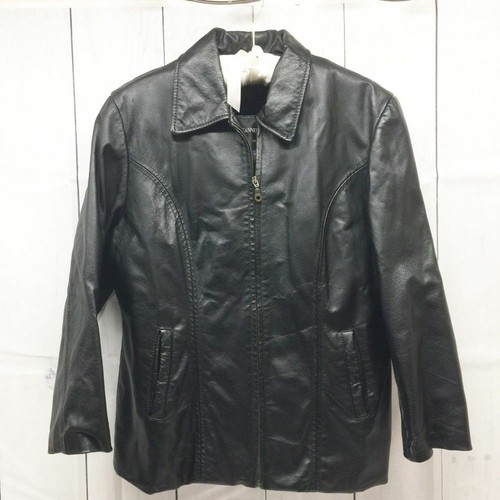 Black Leather Jacket Faux Fur Liner | eBay