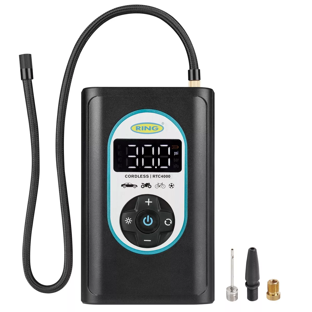 Ring Cordless Rechargeable Li ion Car Van Bike Tyre Inflator Pump
