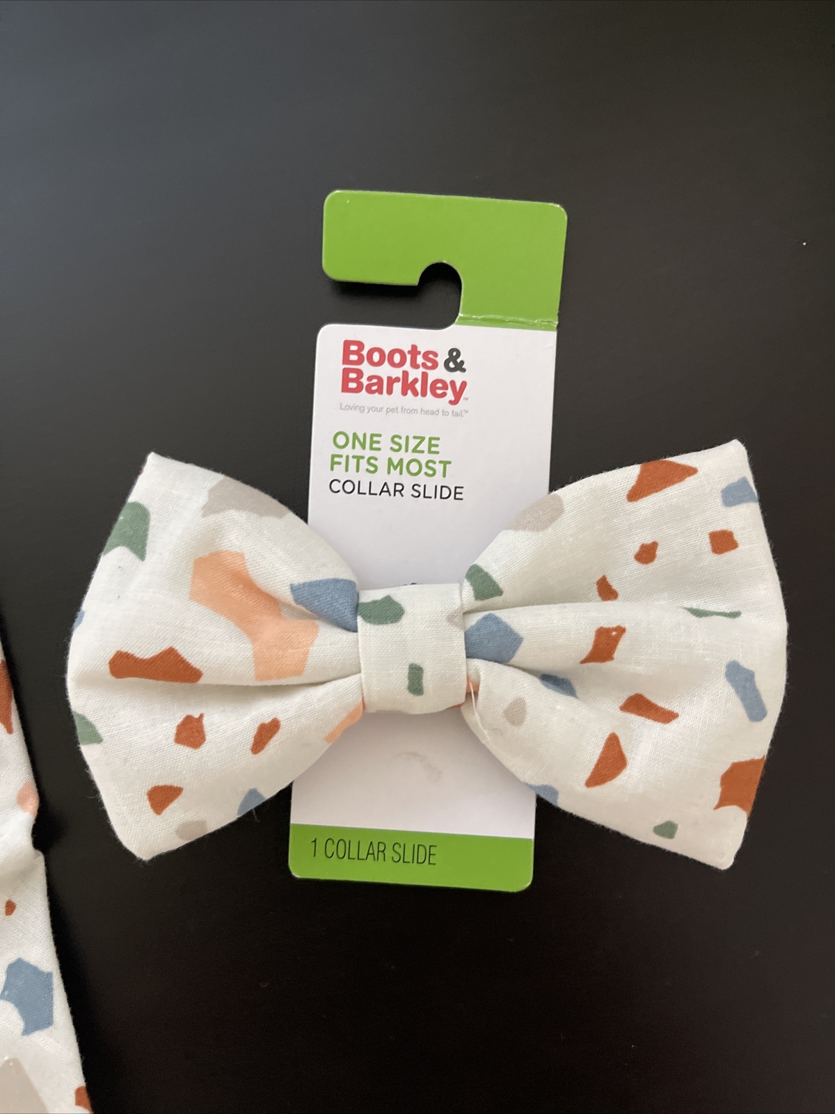 Boots&Barkley Confetti Print Dog Bandana One Size Fits Most + Bow
