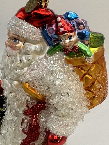 Christopher Radko Santa Blown Glass Christmas Ornament Ice White Snow Large - Picture 5 of 12