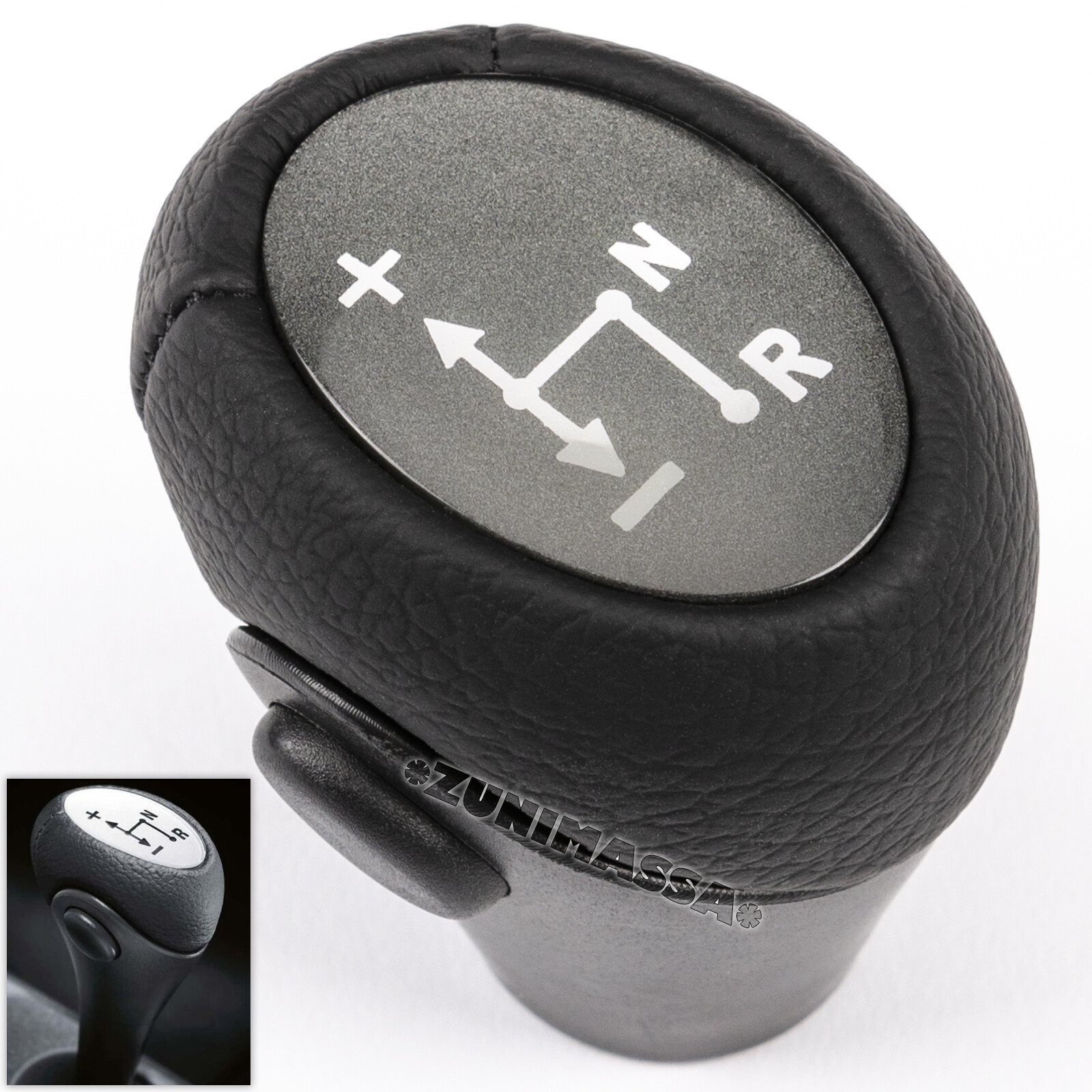 Pommier de vitesse en cuir noir pour Smart Fortwo Cabrio 450 boîte automatique