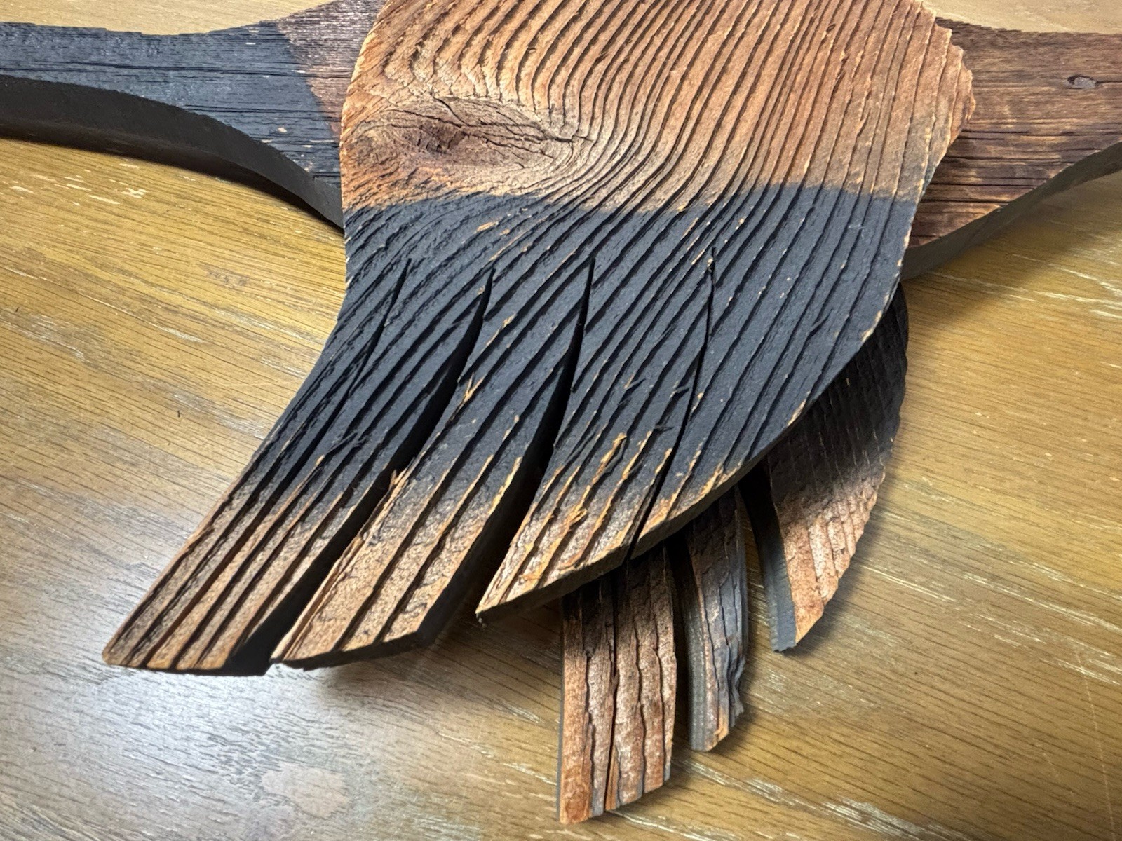 Reclaimed Vintage Reclaimed Wood Carved Flying Goose Wall Hanging