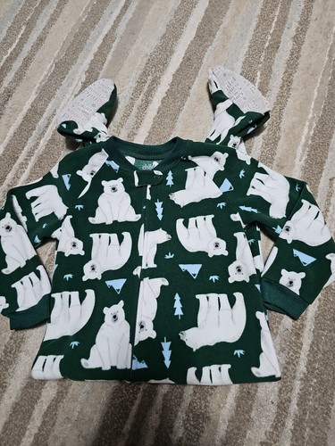 Jungen Gr. 3T Eisbär Fleece 1-teiliger Schlafanzug mit Füßen