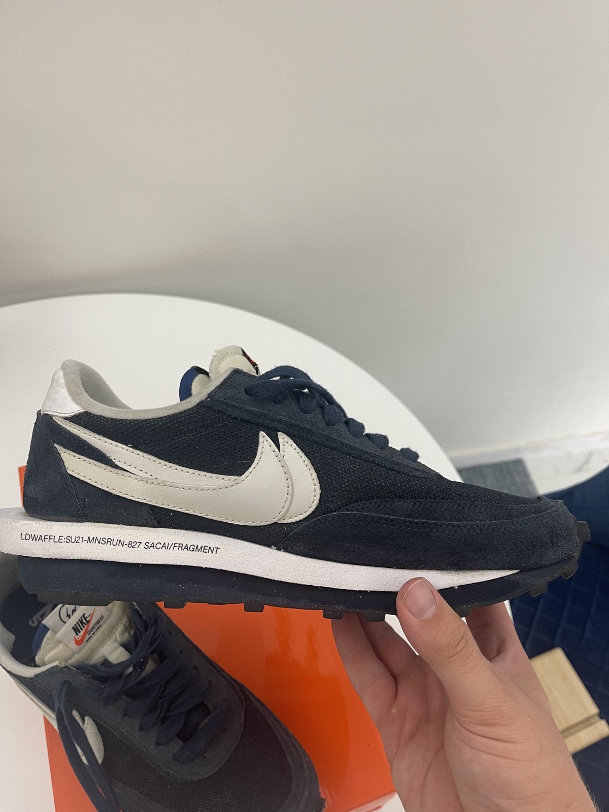 SACAI X NIKE Taglia 10 5 Nike LDV Waffle x Fragment Design x sacai Low Blackened Blu