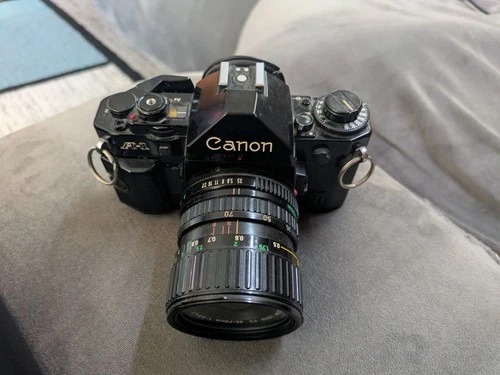 Canon A-1 35mm SLR Film tested working w/ CANON FD 35-70mm Macro zoom 1:3.5-4.5