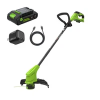 Greenworks 24V 12" String Trimmer w/2Ah Battery & 30W Type-C Charger(3-FT Cable)