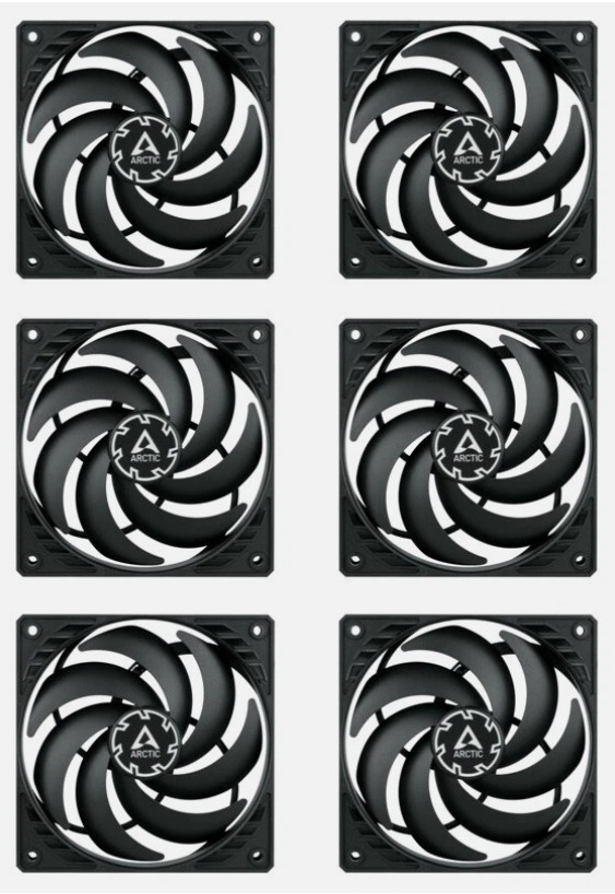 ARCTIC P14 PWM PST Slim (6xPack) 14cm 140mm Computer PC Case Cooling Fans