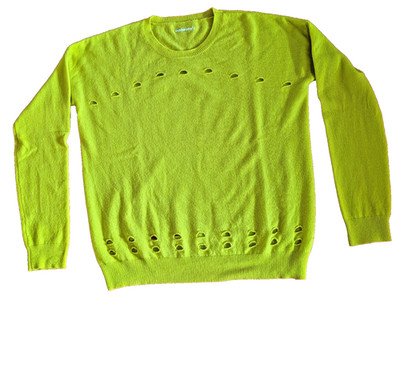 Ausgefallener BERENICE Damen Kaschmir Pullover M 38 Neon Gelb