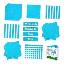 131 4 PCS Jumbo Blue Magnetic Base Ten Blocks for Math  Headings - Math