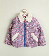EUC Mini Boden Floral Puffer Jacket with High Pile Fleece Lining, Sz 5/6
