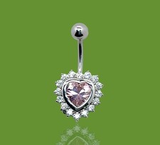 316L Surgical Steel 14G CZ Cubic Zirconia Stone Belly Ring Bar Length 12mm