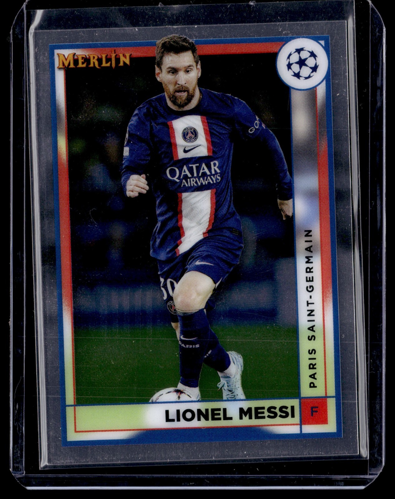 Topps Merlin 2022-23 PSG Lionel Messi Soccer Card #104 UEFA Champions League