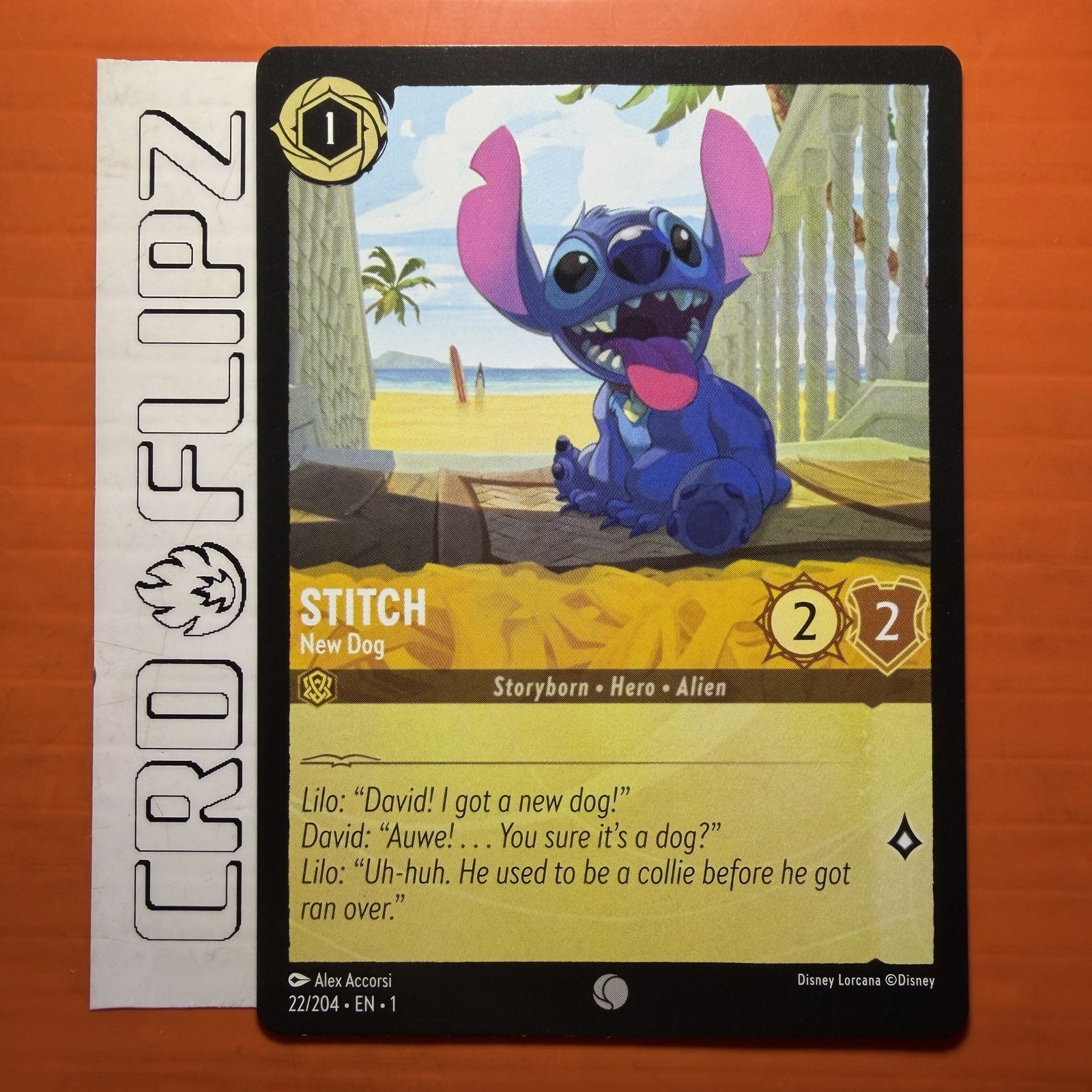 Lorcana TCG Stitch New Dog Common Card 22/204 NM-MINT