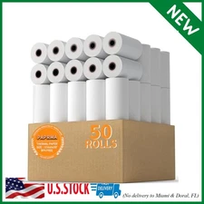 2 1/4'' x 50' Thermal Receipt Paper 50 Rolls, 2.25x50ft Receipt Roll Cash Regist