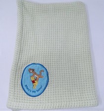 Classic Winnie the Pooh Baby Blanket Green Where's My Hunny Knit Tigger 37x27