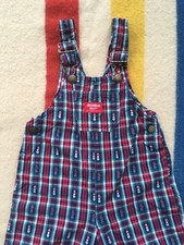 Vintage 90s Osh Kosh Overalls Vestbak Plaid Christmas Snowman 4T Toddler Cotton