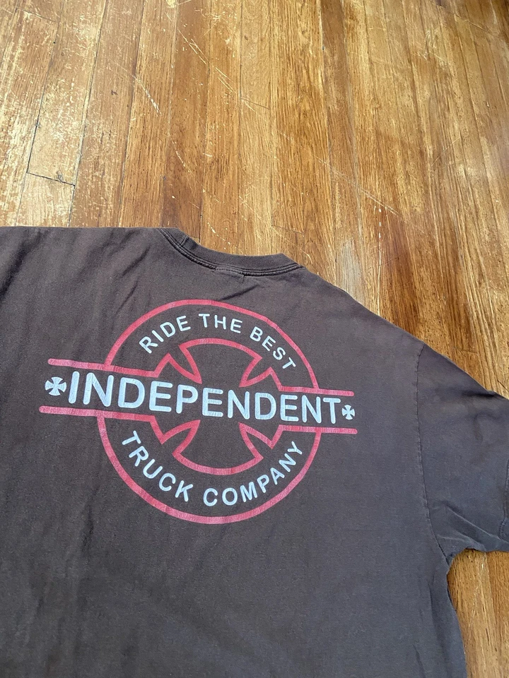 Camiseta de skate vintage Independent Truck Company marrón gráfico de doble cara XL Foto 2 de 4