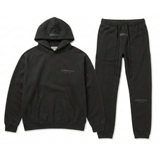 Felpa con cappuccio Fear of God Essentials set SS22 elasticizzata limousine nera nebbia nuova con etichette