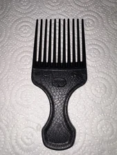 Vintage Goody Hair Pick Plastic Black Crocodile Textured 6.5" USA