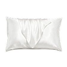 Satin Pillowcase Silkly Pillow Cases Soft Smooth 2 Pack Size Standard White