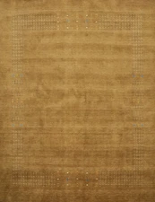 Deluxe Brown Gold Nomad Square Area Rug 8x8 Offering a Simple Yet Chic Aesthetic