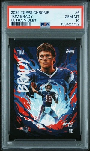 2025 Topps Chrome Tom Brady Ultra Violet SSP UV-6 Patriots Case Hit PSA 10