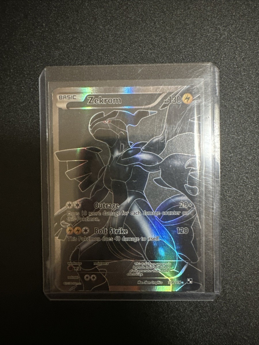 pokemon black & white single card zekrom 114 ultra rare Zekrom (114 Full Art) 114/114 Black & White Holo