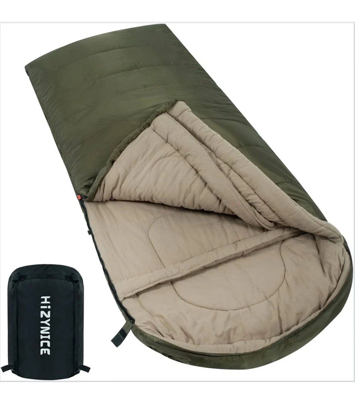 Hizynice, Flannel Sleeping Bag, 0 Degrees, Waterproof for Adults. 7 Lb