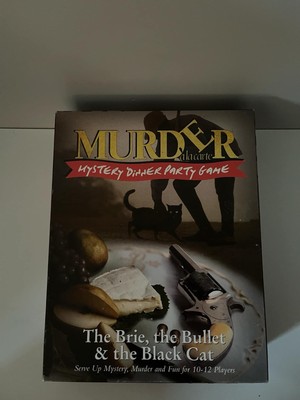 Mord A La Carte Mystery Dinner Party Spiel The Brie Bullet & Black Cat Vintage