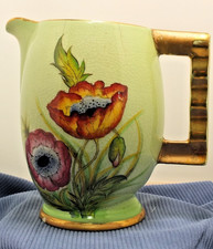 Carlton Ware Large Green  Poppy Water Jug